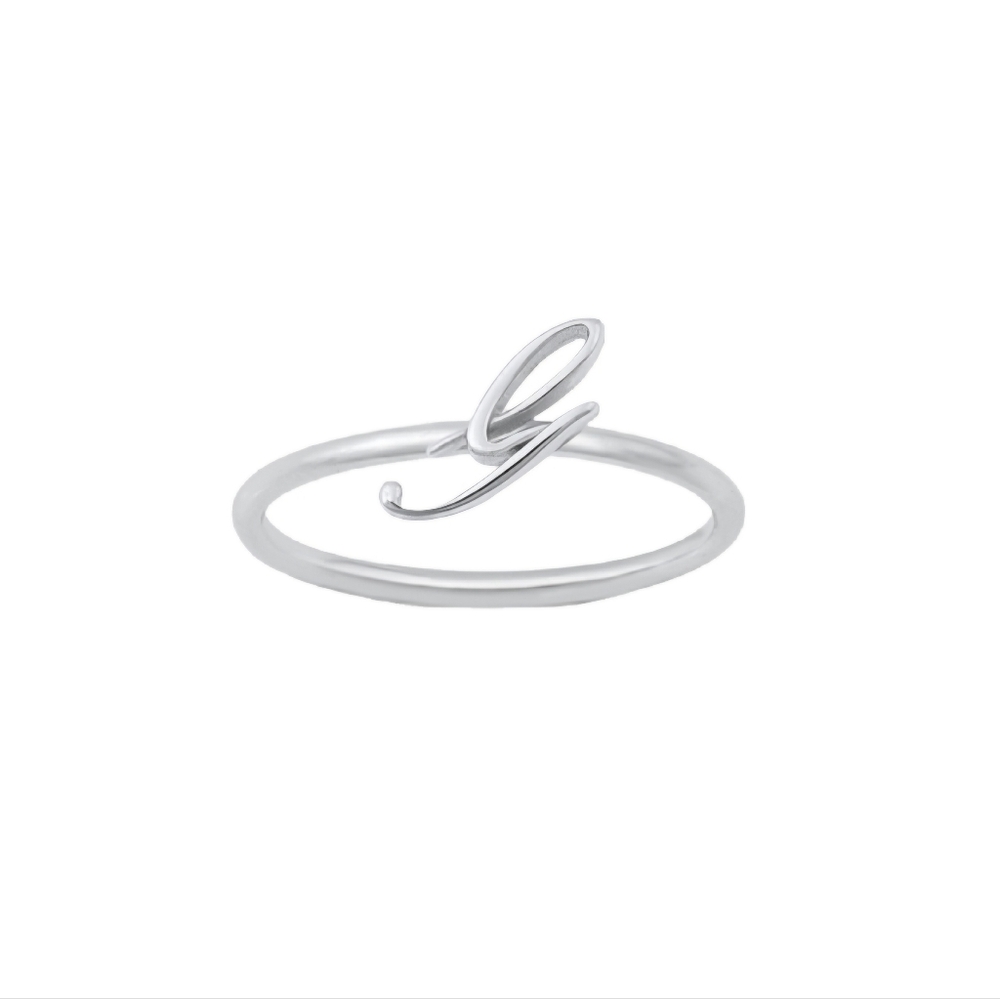 🥰  DAINTY INITIAL STERLING SILVER RING